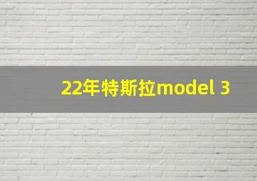 22年特斯拉model 3